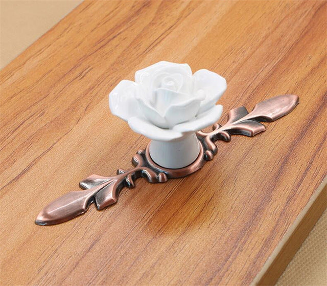 Colorful Ceramic Flower Cabinet Knobs