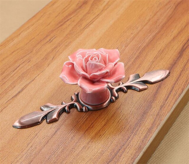 Colorful Ceramic Flower Cabinet Knobs
