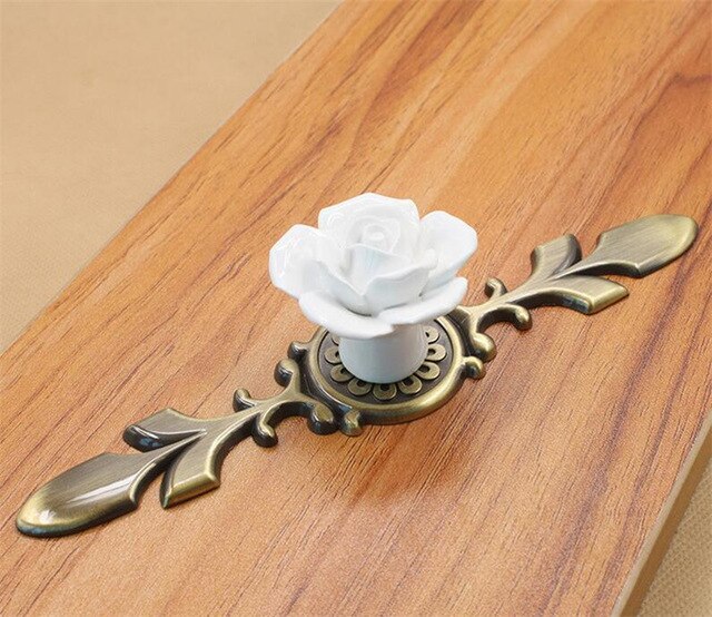 Colorful Ceramic Flower Cabinet Knobs