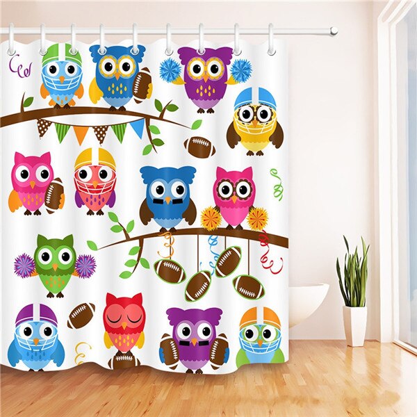 Rabbit Owl 3D Printed Shower Curtains
