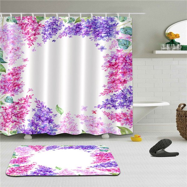 Flower butterfly 3D Printed Shower Curtains