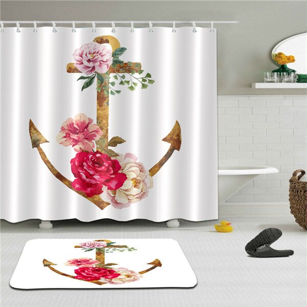 Flower butterfly 3D Printed Shower Curtains