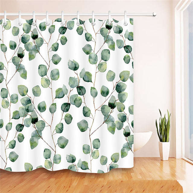 Plants Flower 3D Printed Shower Curtains
