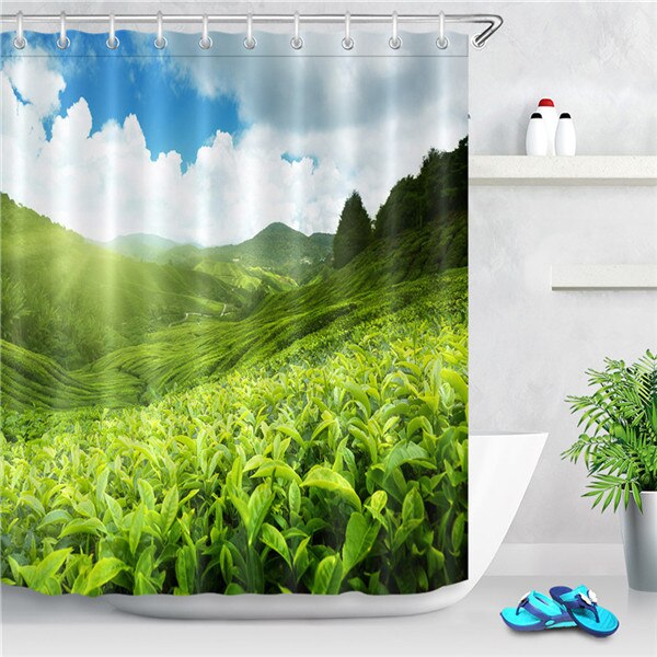 Plants Flower 3D Printed Shower Curtains
