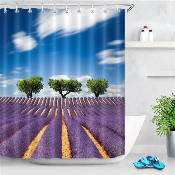 Plants Flower 3D Printed Shower Curtains