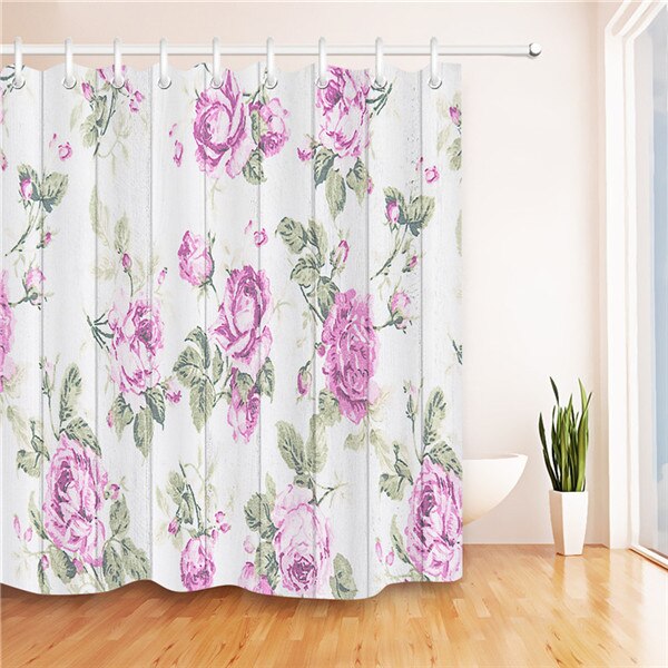 Plants Flower 3D Printed Shower Curtains