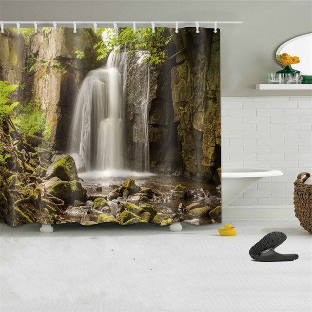 Waterfall Printed Shower Curtains