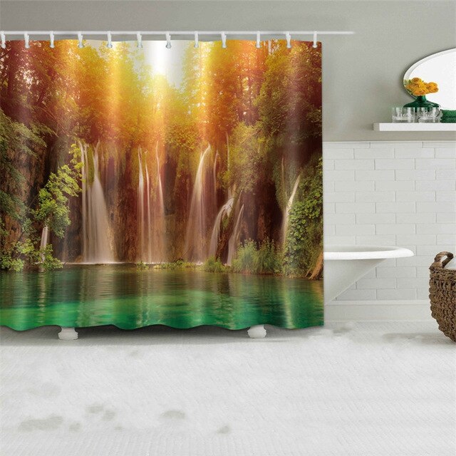 Waterfall Printed Shower Curtains