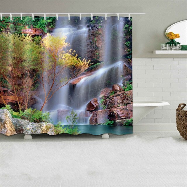 Waterfall Printed Shower Curtains